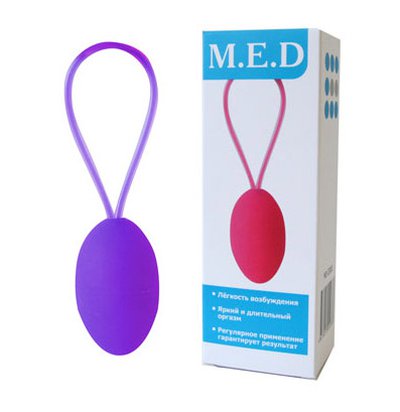 Женский интимный тренажер MED + методика упражнений, фиолетовый силикон, 5,3х3,5см/40г