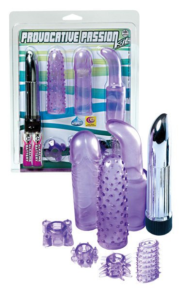 Вибратор с насадками "Provocative passion kit", 12,7х2,3см