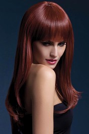 Парик Fever Sienna auburn, long feathered with fringe, каштаново-рыжий, 66см
