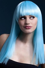 Парик Fever Alexia neon-aqua, long blunt cut with fringe (temp до 120°C), неоново-голубой, 48см