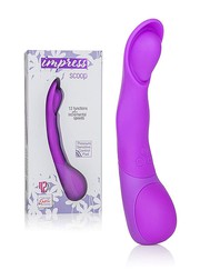 Гибкий G-вибратор Impress™ Scoop (i™12 реж, усилитель оргазма), фиолетовый силикон, 20,5х3-4см