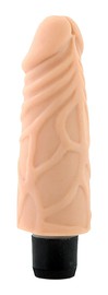 Вибратор Mr.Baton Soft №8 из киберкожи, телесный, 15х2,5-4,4см