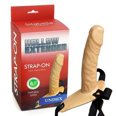 Реалистичный страпон Hallow Extender, телесный, 14х3,5см