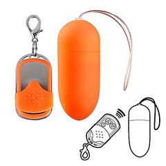 Беспроводное виброяйцо Shottoys, 10 реж, оранжевое, 8х3,4см