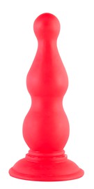 Большая анальная втулка Black&Red, красный силикон, 17,5х2,7-4,5см