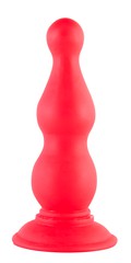 Большая анальная втулка Black&Red, красный силикон, 17,5х2,7-4,5см