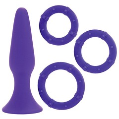 Набор Posh® Silicone Performance Kits™ (пробка на присоске и 3 кольца), фиолетовый силикон