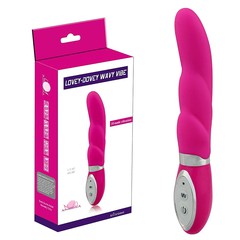 Розовый G-вибратор Lovey-Dovey Wavy, силикон, 10 функций, 18,8х2,9см