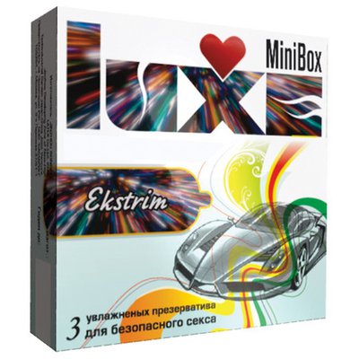 Презервативы Luxe MiniBox Экстрим, ребристые в смазке, 180х52, 1уп/3шт