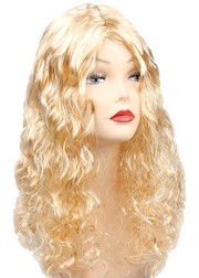 Карнавальный парик на резинке, длинные волнистые волосы, блондинка, 56см