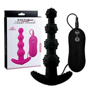 Вибро-массажер простаты Max Pleasure Anal Beads, черный силикон, 10 режимов, 12,7х3см