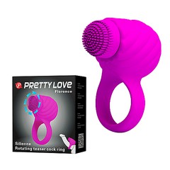 Кольцо на п/ч Pretty Love Florence с ротатором для клитора, 3 режима, аккумулятор, силикон, 2,5см