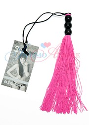 Плетка S&M small whip 10" с мягкими хвостиками из натур/латекса, розовая, 25см