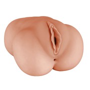 Мастурбатор вагина Satisfaction Cutie Pie, 2 раздельных тоннеля вагина и попка, 13,5х11х7см