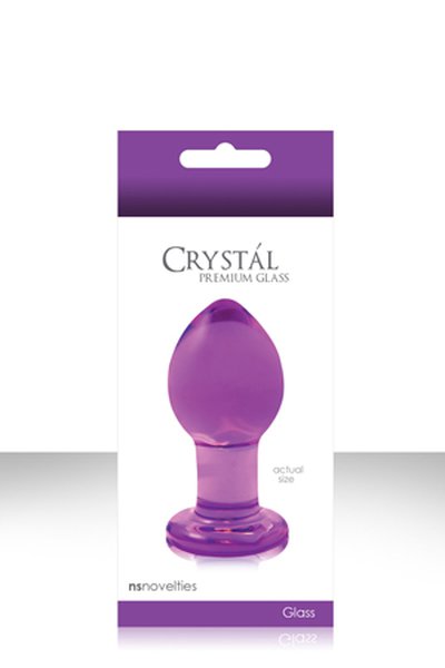 Фиолетовая анальная пробка Cryst'AL Plug, стекло, 8х3,4см