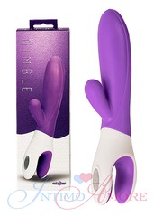 Тихий вибратор Nimble, стимулятор клитора, 7 реж., эргоручка, фиолетовый, 19х3,3см