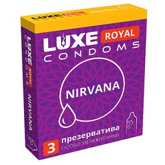 Презервативы Luxe Royal Nirvana, гладкие в обильной смазке, 180х52, 3шт, годен до 05.26г