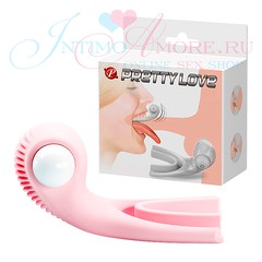 Вибронасадка Pretty Love Elisa Magic lip для оральных ласк, розовый силикон, 7,5х5,3см