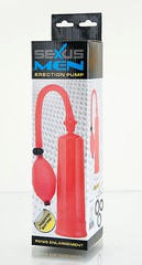 Эрекционная помпа "Sexus men erection", красная, 18х5,2см