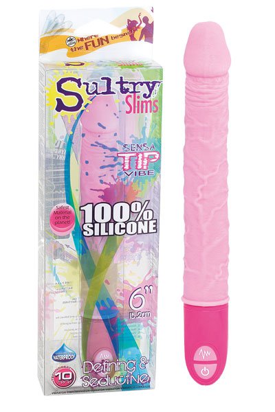 Вибратор Sultry slims, 10 реж, розовый силикон, 21,5х3см