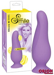 Анатомическая анальная пробочка Smile Hopper Plug purple на присоске, 12,5х4см