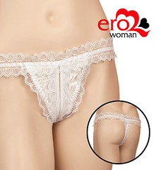 Открытые белые стринги с рюшами, S/L (42-48р)