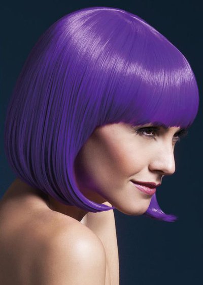 Парик Fever Elise neon-purple, sleek bob with fringe (temp до 120°C), неоново-фиолетовый, 33см