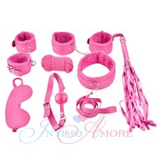 Розовый набор Classic Seven (7 предметов) экокожа, иск. мех