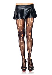 Рваные женские колготки Micro Net Punk Rock Pantyhose, черные, OS(40-46р)