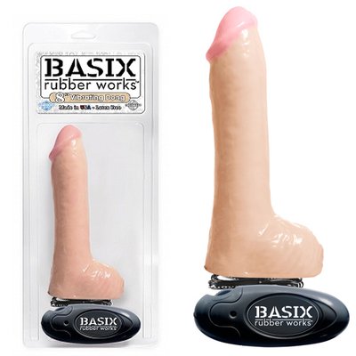 Вибратор Basix rubber works™ 8', телесный, 19х4,3см