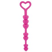 Анальные бусы сердца розовые Lia® Love Beads, 21х2,5см