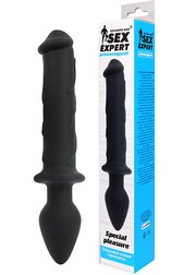 Стимулятор Exclusive men™ Sex Expert, фаллос с анальной пробкой, силикон, 23х3,3-5см