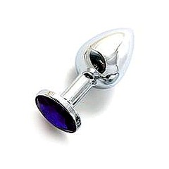 Анальная пробка с кристаллом Small Silver Purple