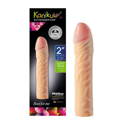 Насадка на половой член Kanikule™ Extender Cap 2' из Soft Skin +5,1см, 16,3х3,6см