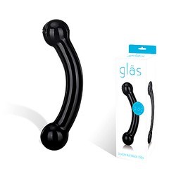 Стимулятор простаты Double Bull Black dildo Gläs, черное стекло, 14см