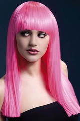 Парик Fever Alexia neon-pink, long blunt cut with fringe (temp до 120°C), неоново-розовый, 48см