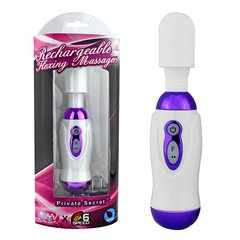 Вибромассажер Rechargeable Flexing Massagers, фиолетово-белый, аккумулятор, 18 режимов, 18х4,5см