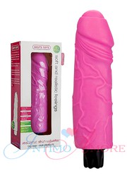 Вибратор Shots Toys Big size из нежной "кожи" Realistic skin, 10 режимов, розовый, 21х5см