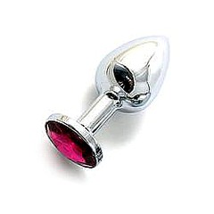 Анальная пробка с кристаллом Small Silver Ruby