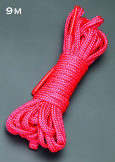 Длинная блестящая веревка Sitabella® BDSM, композит, красная, 9м