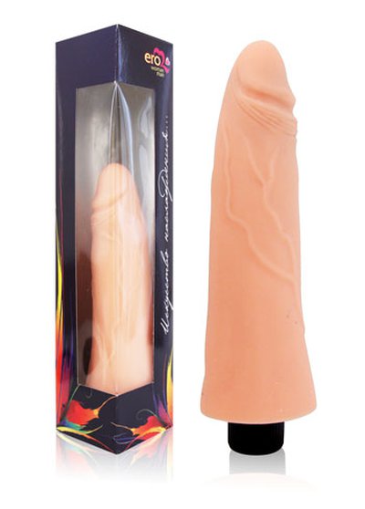 Силиконовый вибратор Silicone toys Den, телесный, 18,5х3,5-4,5см