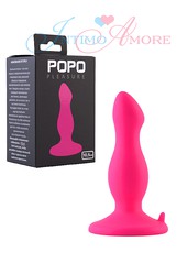Анальная пробка Popo pleasure на присоске, розовый силикон 10,5х3,1см