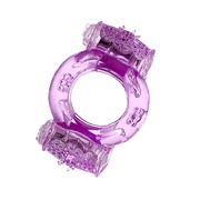 Эрекционное кольцо на п/ч Toyfa vibrating Ring, 2 вибо-пули, фиолетовое, 2см