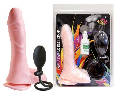 Расширяющийся фаллос-реалистик Inflatable Emperor на присоске 17,5х4,3см