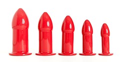 Набор анальных втулок Toyfa Black&Red, красный, 8,5-12,5см