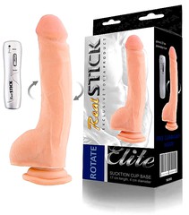 Реалистичный ротатор Real Stick Elite на присоске, телесный, Soft Skin, 21,8х4,6см