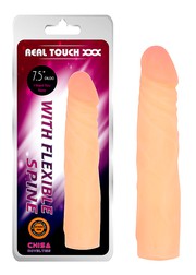 Фаллоимитатор Real Touch XXX w Flexible spine с гибким стержнем, телесный, 16,5х2,7-3,5см