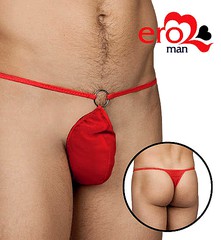 Мужские трусы-тонг (thong) красные, S/L(44-48р)