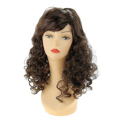 Карнавальный парик на резинке, русые волнистые волосы с челкой, 60см