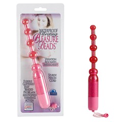 Анальная цепочка с вибрацией Pleasure Beads™, розовая, 19х1,5-2,3см